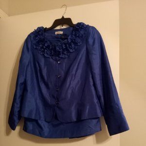 Blue Satin look Suit